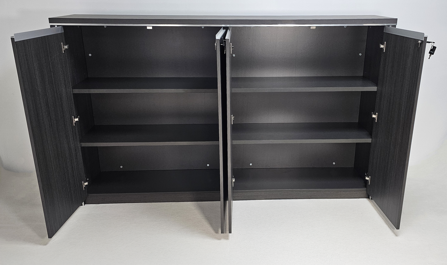 Large Modern Grey Oak Executive Lockable Cupboard - 2000mm - DG25-S0620