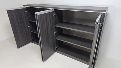 Large Modern Grey Oak Executive Lockable Cupboard - 2000mm - DG25-S0620