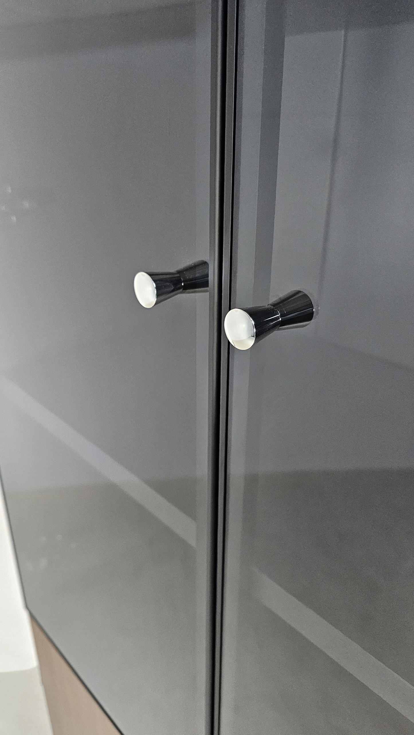 Premium Modern Two Door Bookcase with Glass Doors in American Walnut Melamine - 800mm - DG27-S04