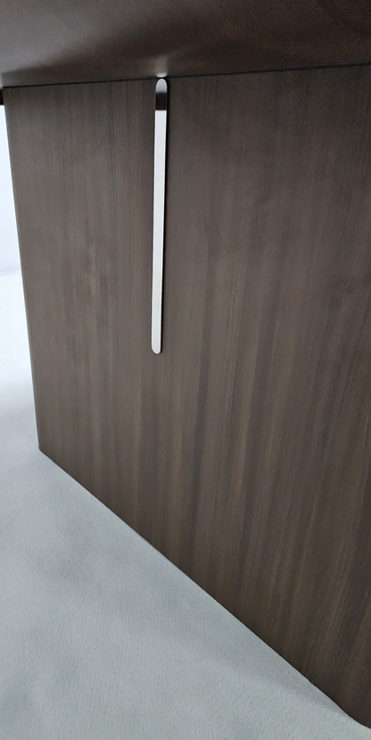 Premium Executive Boardroom Table in American Walnut Melamine - Desktop Power Included - 2400mm - DG27-C01