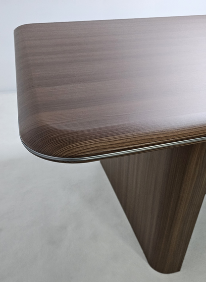 Premium Executive Boardroom Table in American Walnut Melamine - Desktop Power Included - 2400mm - DG27-C01