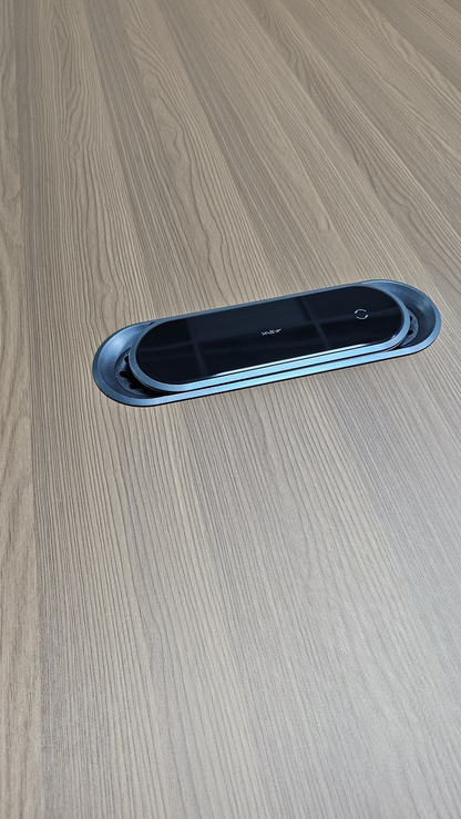 Premium Executive Boardroom Table in American Walnut Melamine - Desktop Power Included - 2400mm - DG27-C01