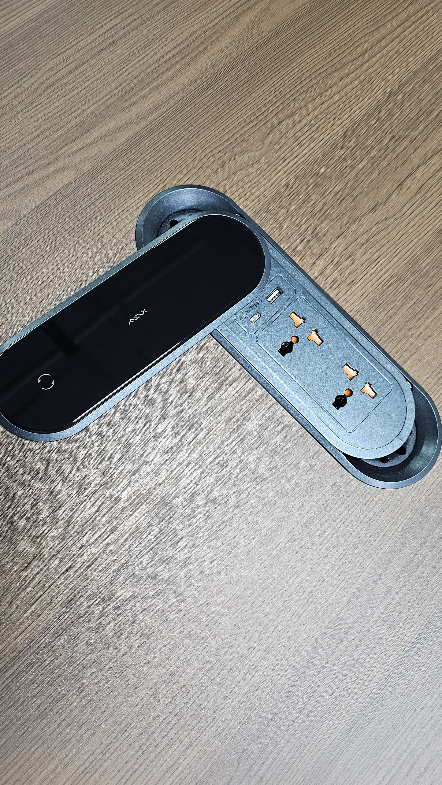 Premium Executive Boardroom Table in American Walnut Melamine - Desktop Power Included - 2400mm - DG27-C01