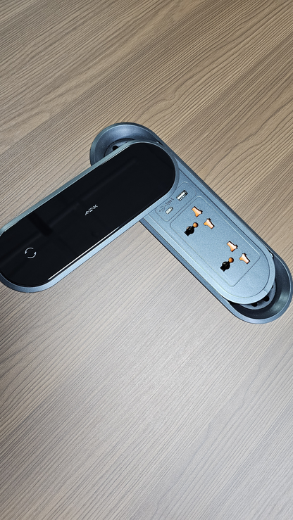 Premium Executive Boardroom Table in American Walnut Melamine - Desktop Power Included - 2400mm - DG27-C01