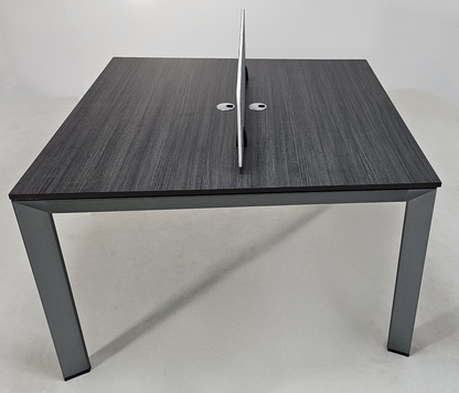 Modern Aluminum Leg Executive Back to Back Partner Workstation Office Desk with Central Divider / Meeting Table - 1200mm - New York-DG16