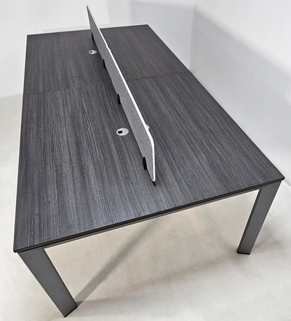 Modern Aluminum Leg Executive Back to Back Partner Workstation Office Desk with Central Divider / Meeting Table - 1200mm - New York-DG16