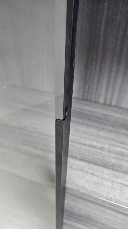 Modern Grey Oak Cupboard Shelving Display Unit with Glass Doors - CF-0804C