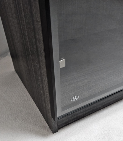 Modern Grey Oak Cupboard Shelving Display Unit with Glass Doors - CF-0804C