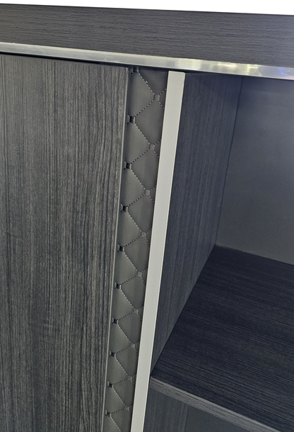 Extra Large Modern Grey Oak Bookcase with Open Shelving - 2400mm - DG25-S0124