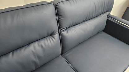 Modern Blue Leather Executive Sofa Set - Single and Triple Seat Available - Blue - F2401