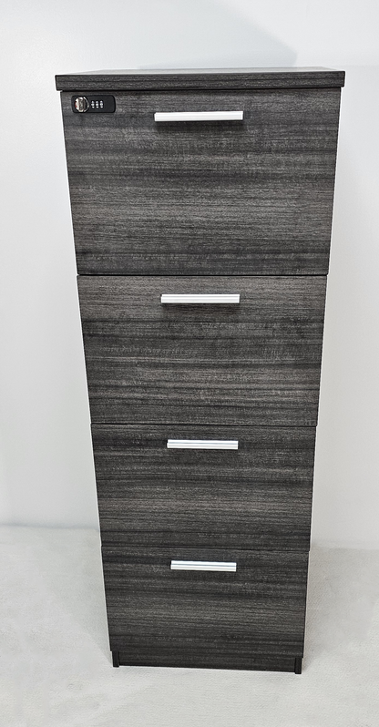 Modern Grey Oak Executive Four Drawer A4 Suspension Filing Cabinet - CF-480F
