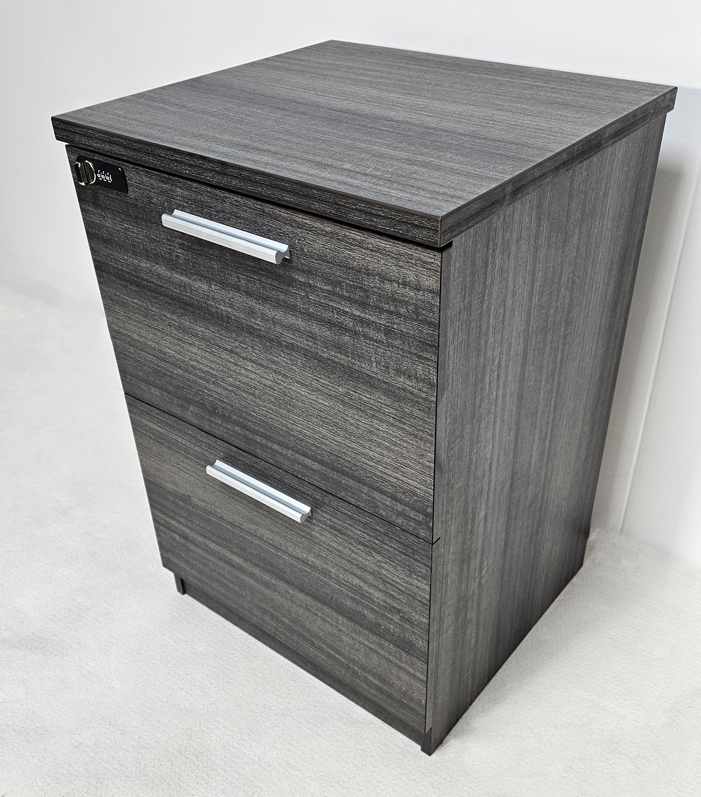 Modern Grey Oak Executive Two Drawer A4 Suspension Filing Cabinet - CF-480T UK