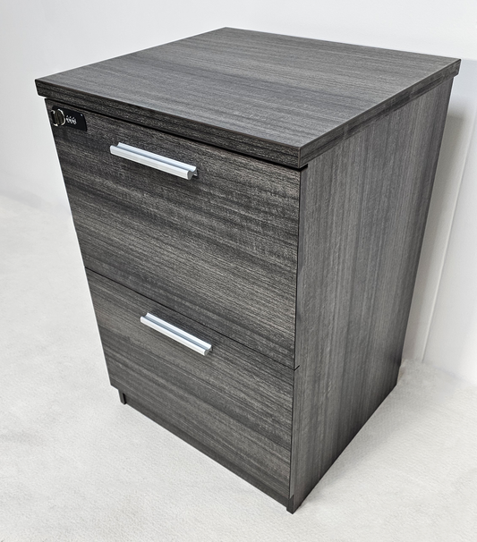 Modern Grey Oak Executive Two Drawer A4 Suspension Filing Cabinet - CF-480T