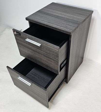 Modern Grey Oak Executive Two Drawer A4 Suspension Filing Cabinet - CF-480T