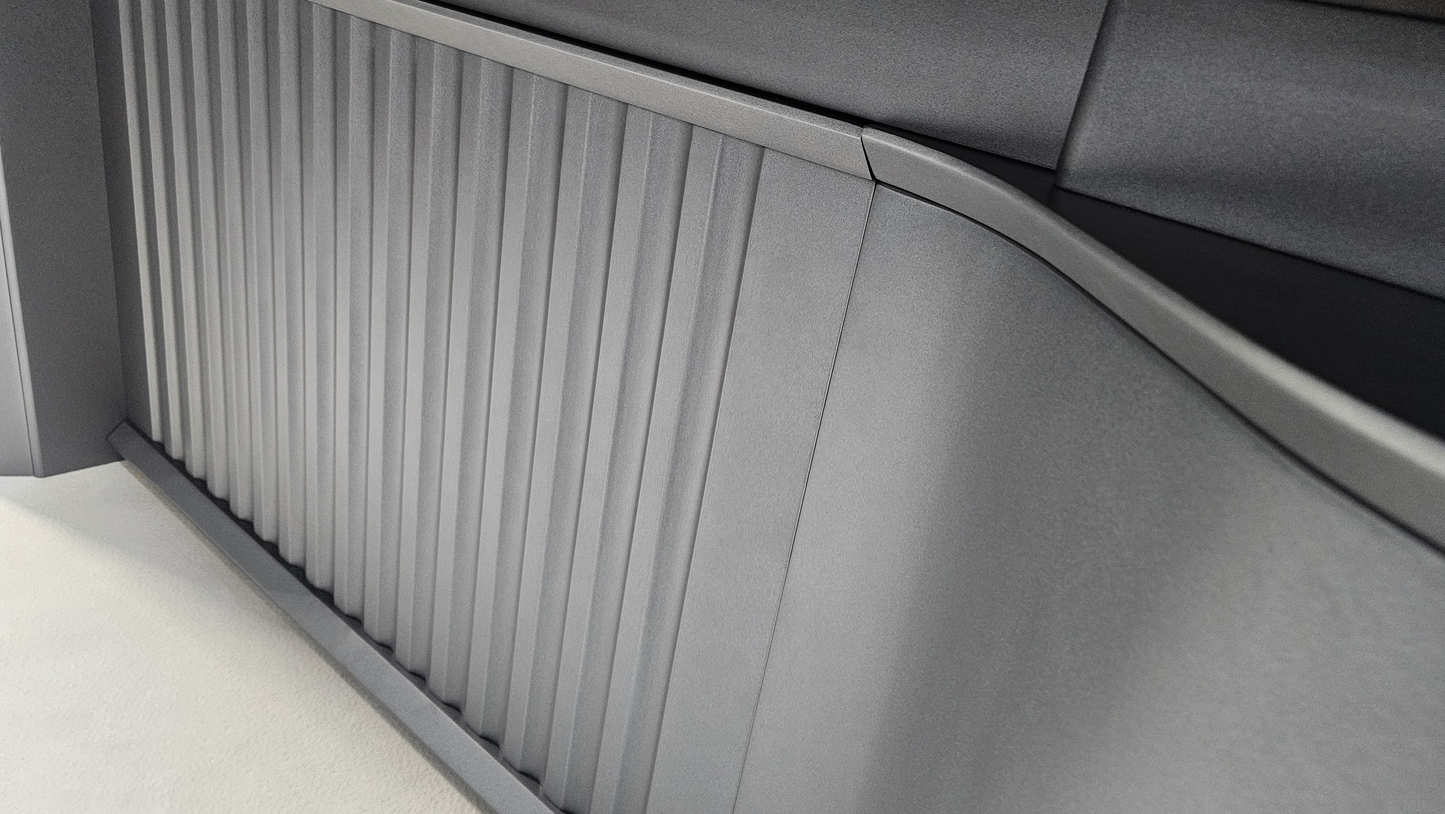 High Quality Wenge Real Wood Veneer Executive Corner Office Desk with LED and UK Socket Power - 2400mm - SAI-01