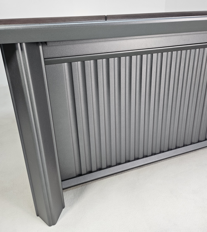 High Quality Wenge Real Wood Veneer Executive Corner Office Desk with LED and UK Socket Power - 2400mm - SAI-01