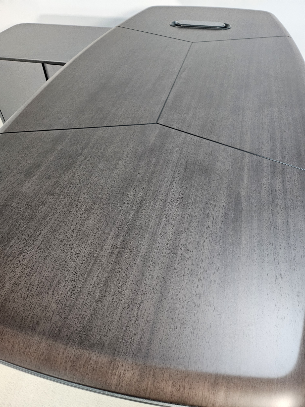 High Quality Wenge Real Wood Veneer Executive Corner Office Desk with LED and UK Socket Power - 1800mm or 2000mm - SAI-01