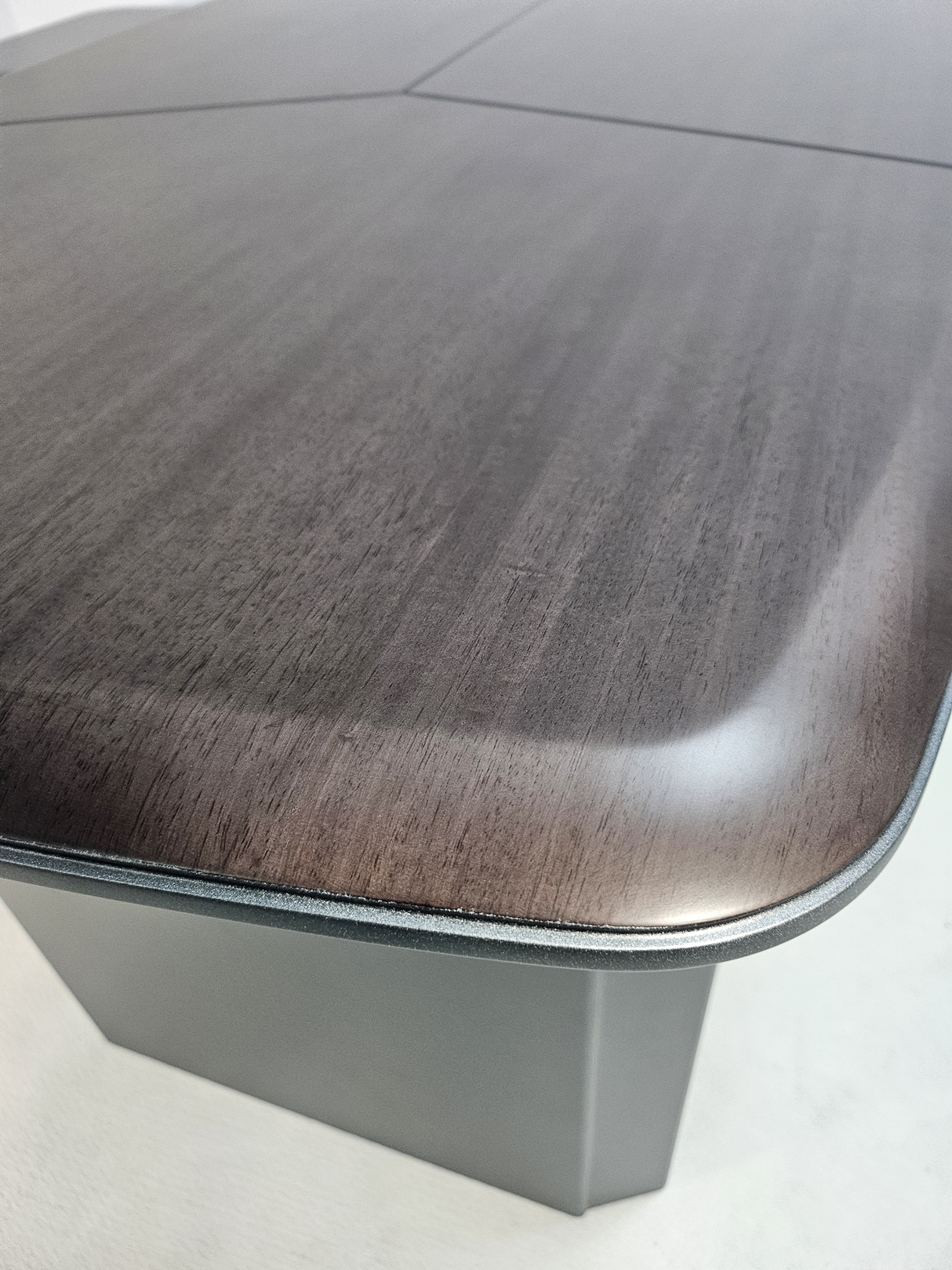 High Quality Wenge Real Wood Veneer Executive Corner Office Desk with LED and UK Socket Power - 1800mm or 2000mm - SAI-01
