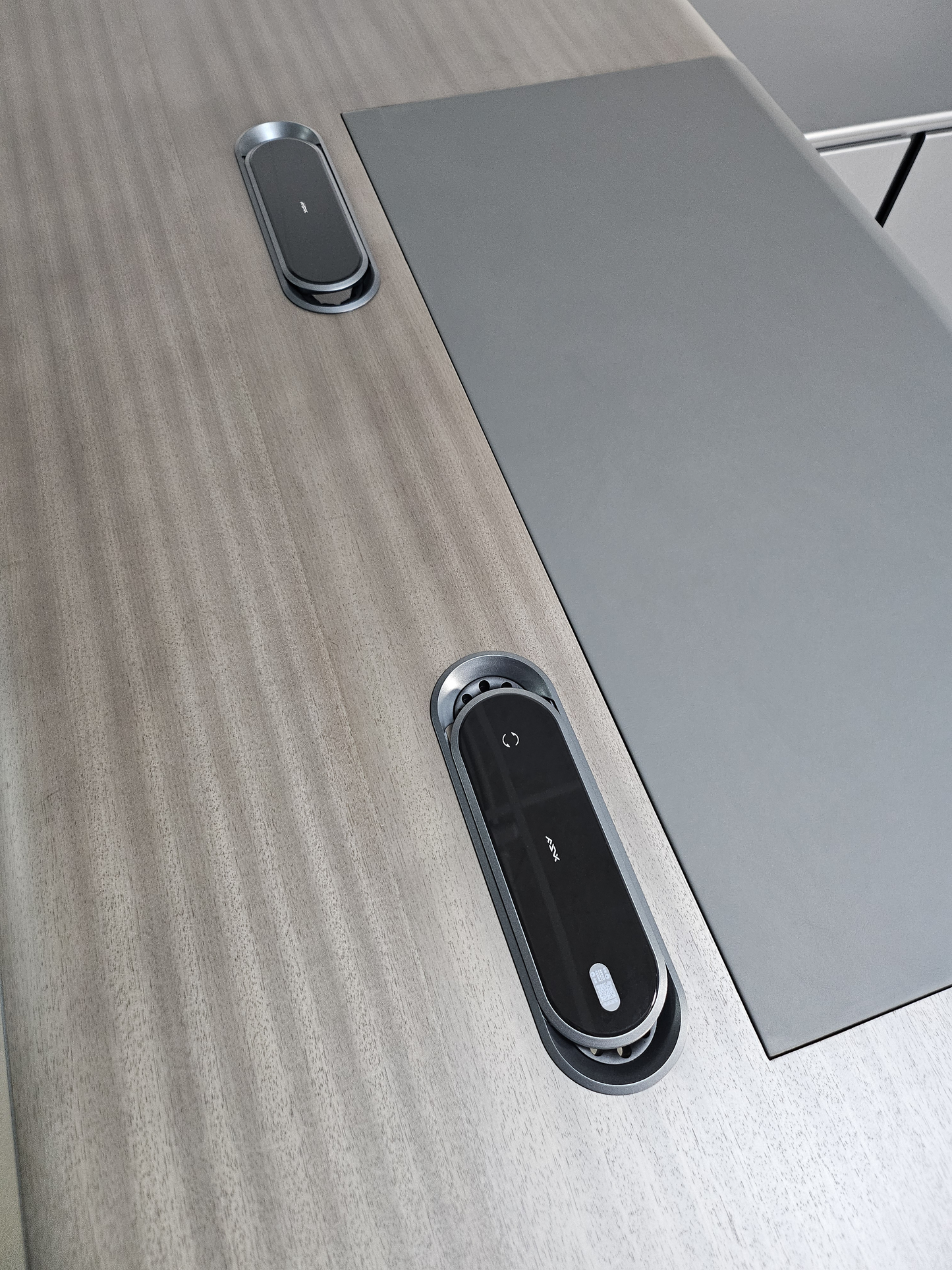 High Quality Wenge Real Wood Veneer Executive Corner Office Desk with LED and UK Socket Power - 2000mm - ELRS-01