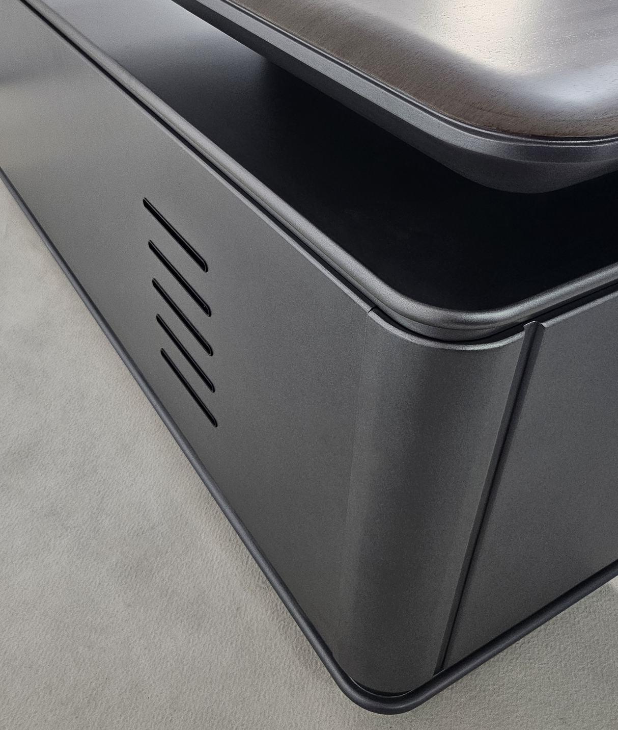 High Quality Wenge Real Wood Veneer Executive Corner Office Desk with LED and UK Socket Power - 2000mm - ELRS-01