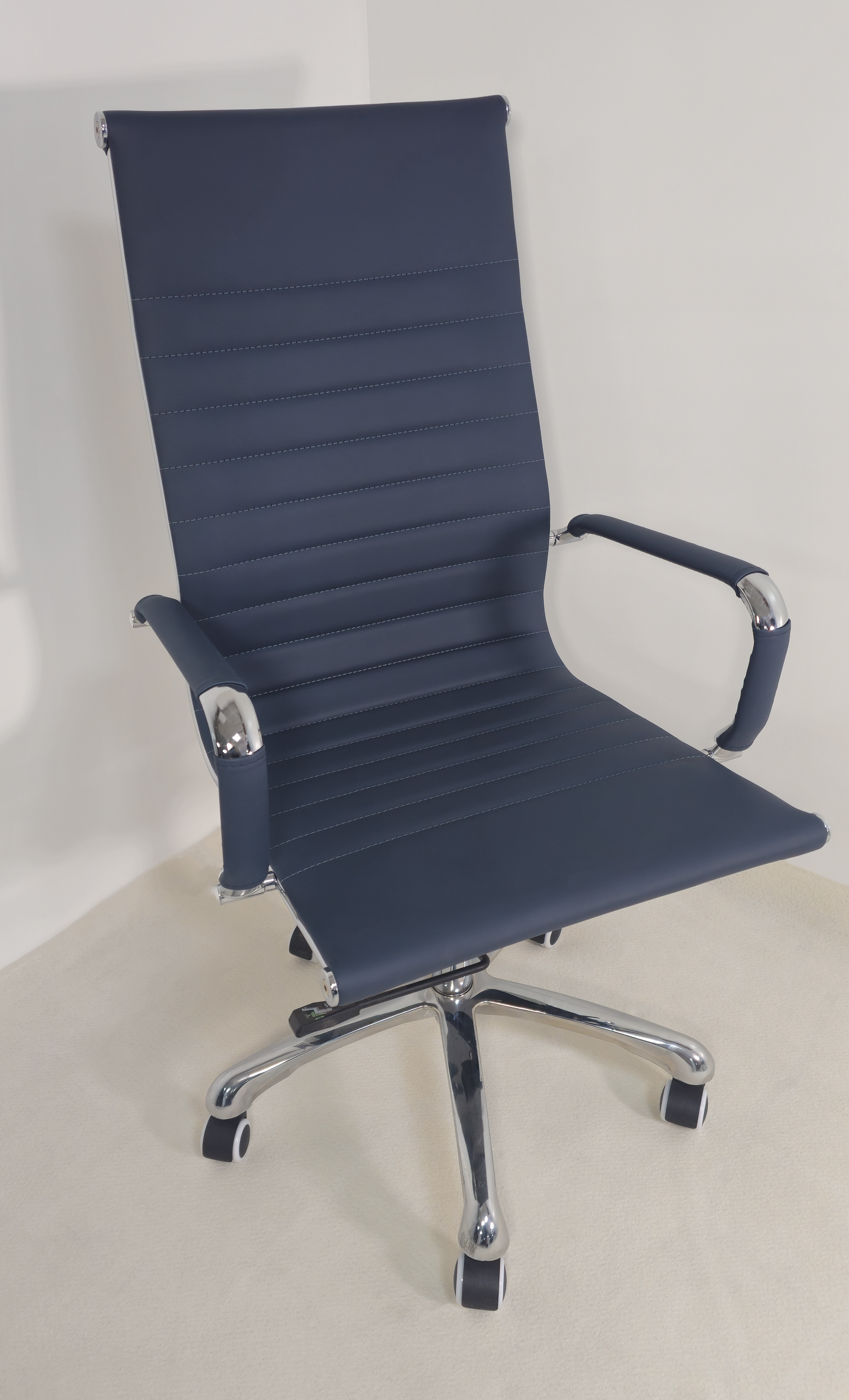 High Back Blue Leather Eames-Style Office Chair for Home & Commercial Use - HB-A13
