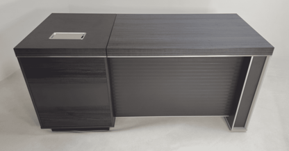 Modern Grey Oak Veneer Executive Office Desk with Built in Storage - 1600mm - BJS-X1616