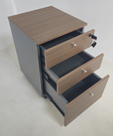 Quality Modern American Walnut Melamine Lockable Three Drawer Pedestal  - DG27-H0101