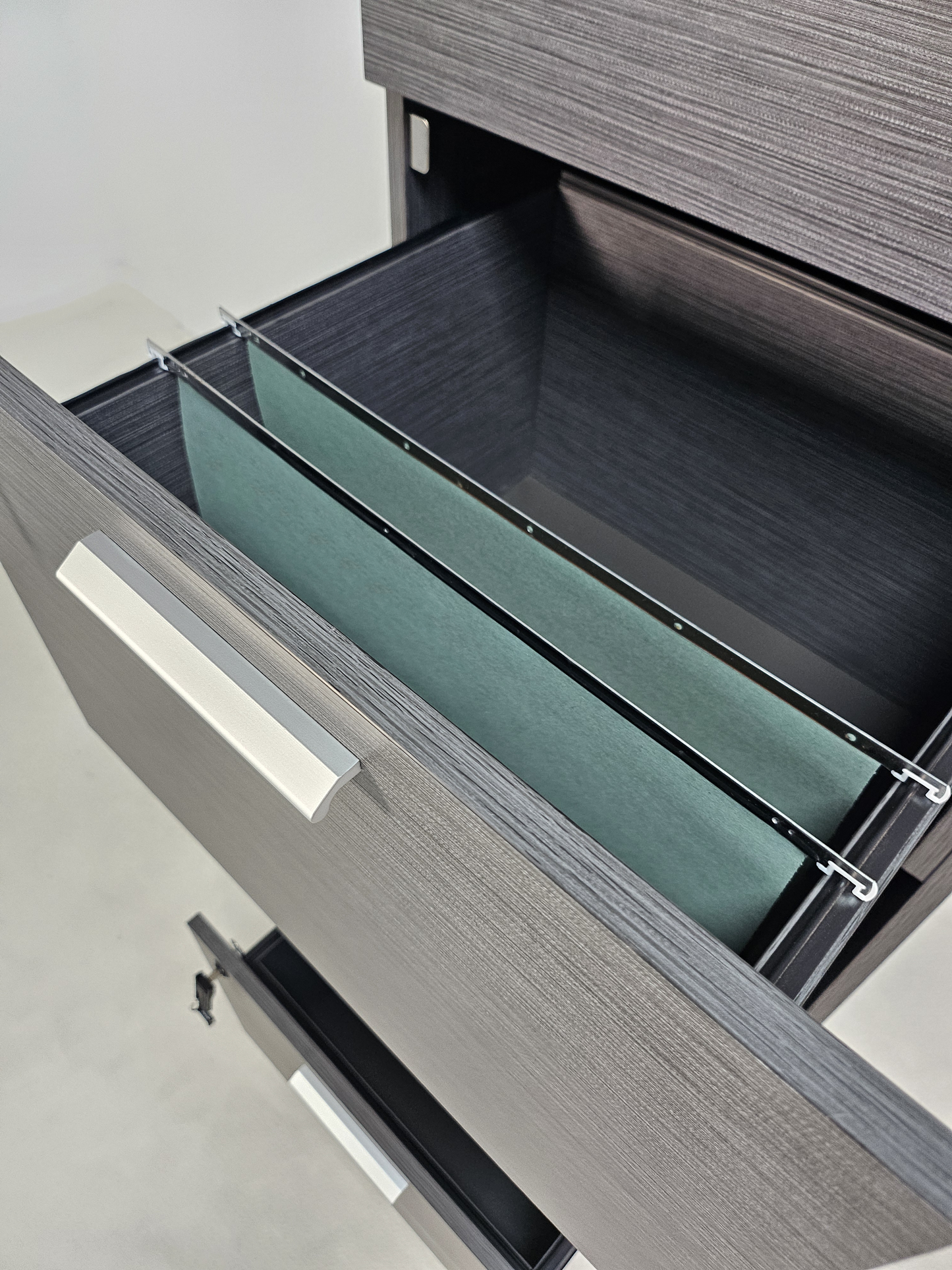Quality Modern Grey Oak Four Drawer Filing Cabinet - A4 Foolscap Suspension Files - DGWK-AB84