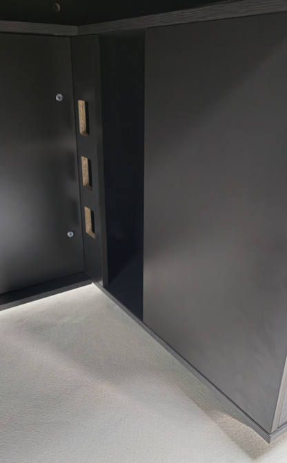 Modern Grey Oak Melamine Office Desk with Integrated Storage & Aluminium Trim – Straight Design - 1400mm, 1600mm, 1800mm - DGWK-S-D05