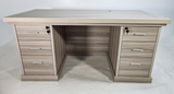 Modern Twin Pedestal Executive Office Desk in Ash - 1600mm - HSN009