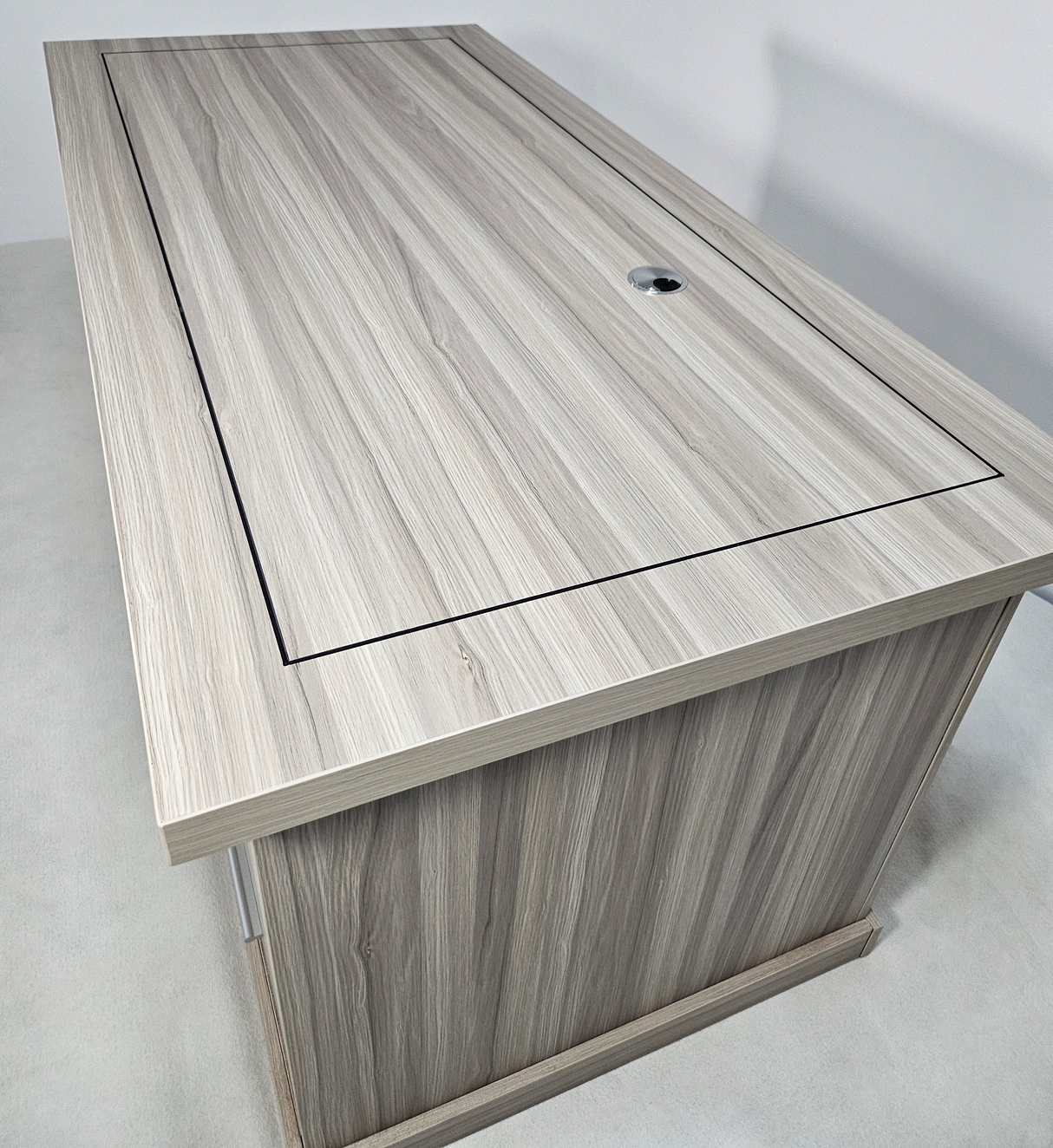 Modern Twin Pedestal Executive Office Desk in Ash - 1600mm - HSN009