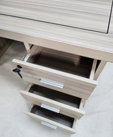 Modern Twin Pedestal Executive Office Desk in Ash - 1600mm - HSN009