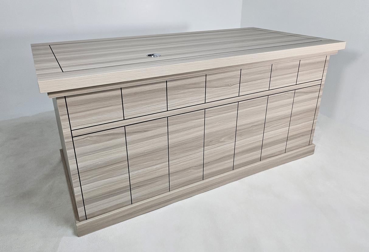 Modern Twin Pedestal Executive Office Desk in Ash - 1600mm - HSN009