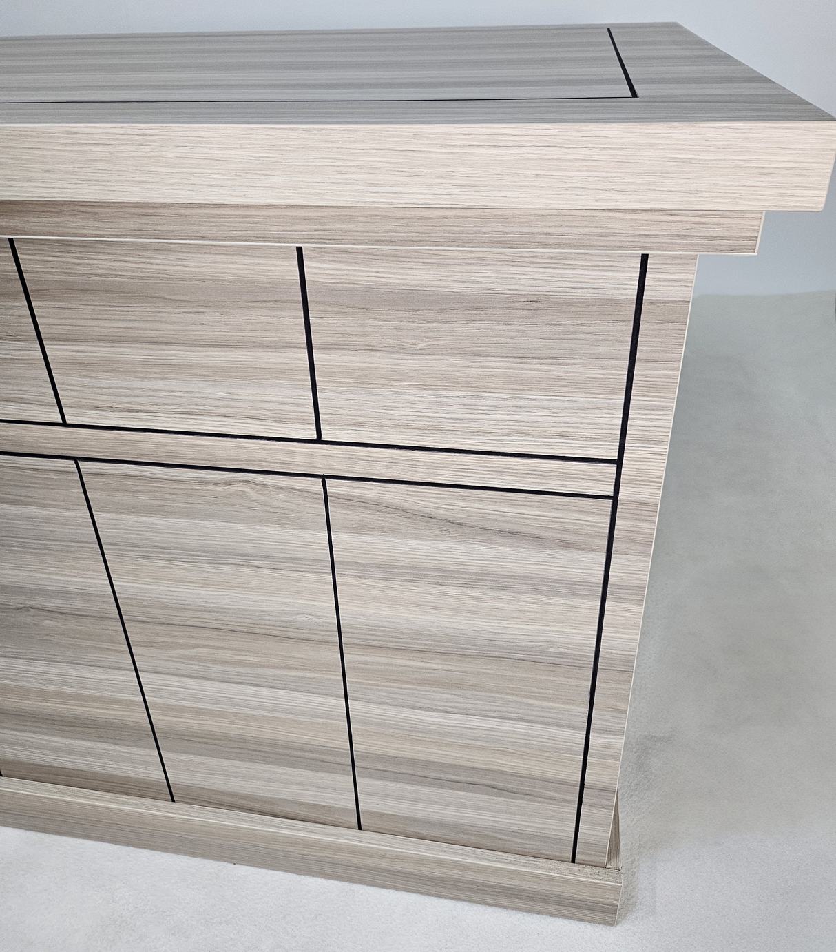 Modern Twin Pedestal Executive Office Desk in Ash - 1600mm - HSN009