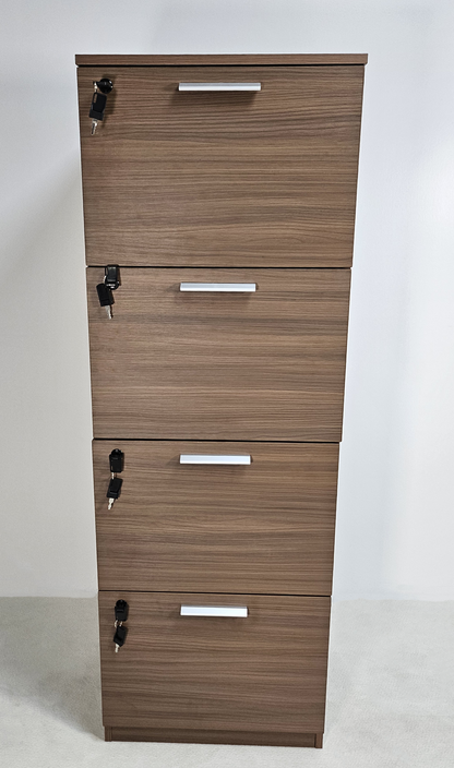 Quality Modern American Walnut Melamine Four Drawer Filing Cabinet - A4 Foolscap Suspension Files - DG27-AB84