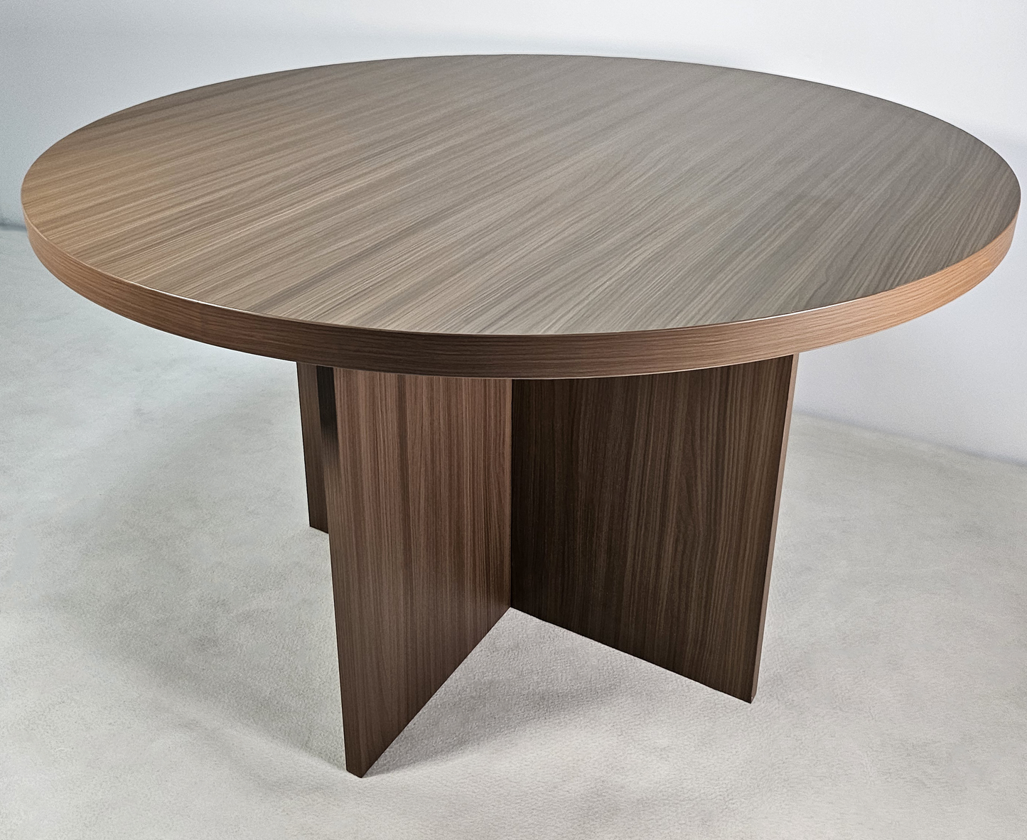 Quality Modern American Walnut Melamine Round Meeting Table - 1000mm or 1200mm - DG27-RO
