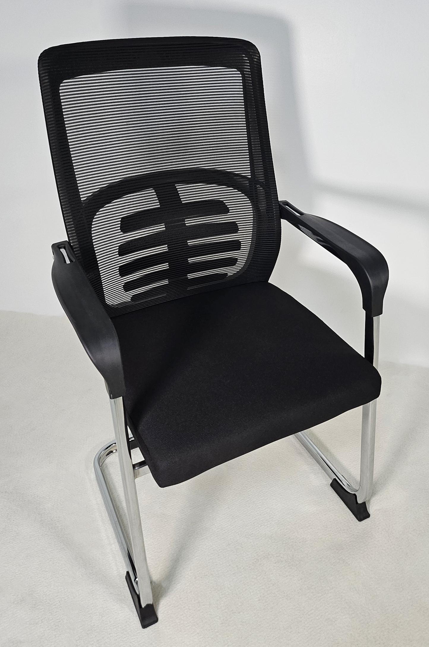 Modern Fabric Seat and Mesh Back with Lumbar Support Visitor Chair - J116