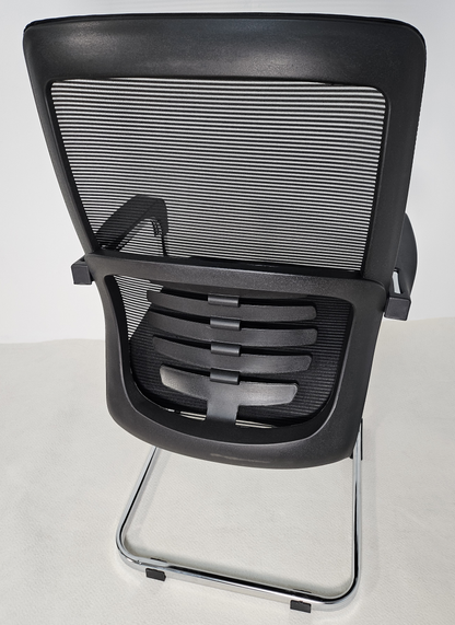 Modern Fabric Seat and Mesh Back with Lumbar Support Visitor Chair - J116