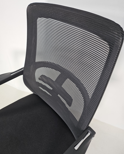 Modern Fabric Seat and Mesh Back with Lumbar Support Visitor Chair - J116