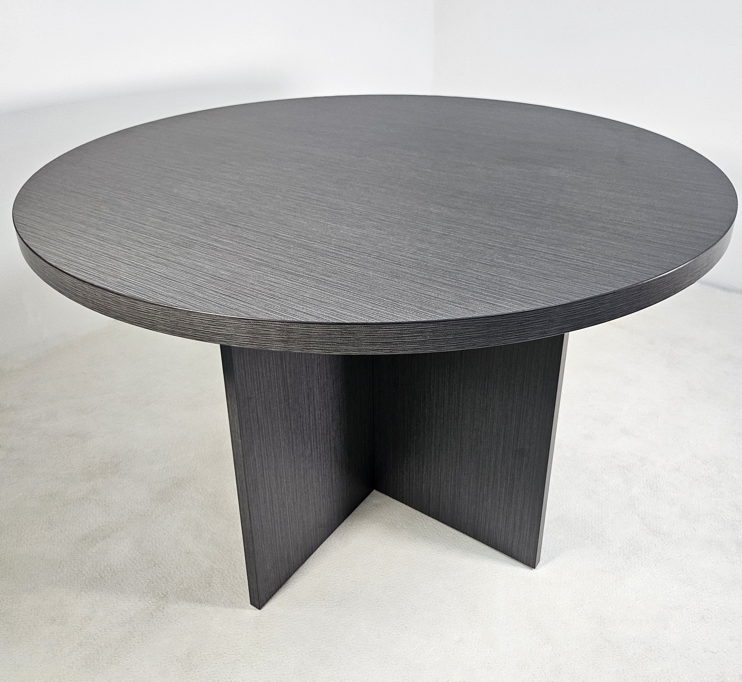 Grey Oak Melamine Round Meeting Table - 1200mm - WKO-RT012