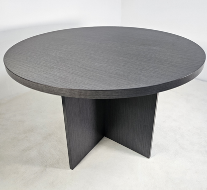 Grey Oak Melamine Round Meeting Table - 1200mm - WKO-RT012