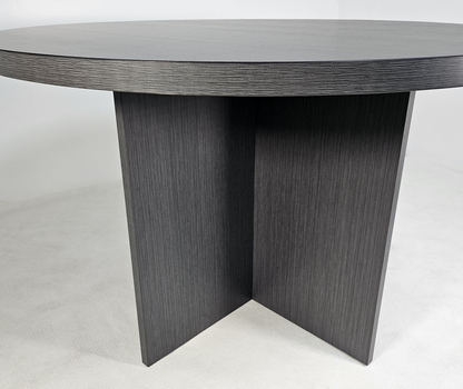 Grey Oak Melamine Round Meeting Table - 1200mm - WKO-RT012