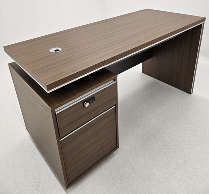 Modern Home Walnut Executive Office Desk with Integrated Storage - 1400mm - PM02-D03