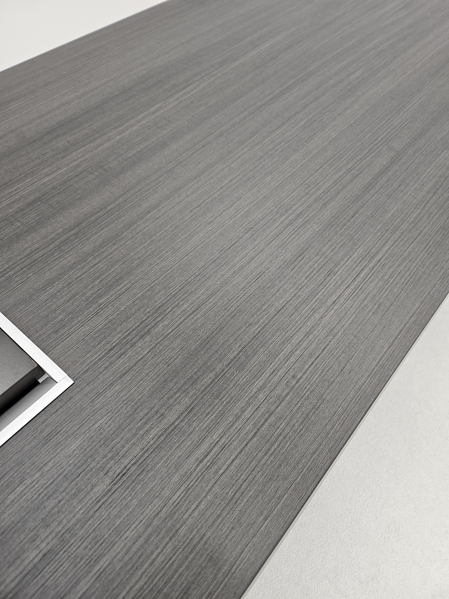 Modern Grey Oak Executive Straight Desk with Stylish Grey Leather Design - 1600mm, 1800mm & 2000mm - DG25-D01
