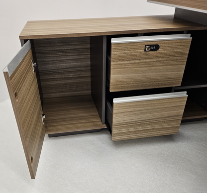 Modern Home Golden Oak Corner Executive Office Desk with Integrated Storage - 2000mm or 2200mm - PM02-D02