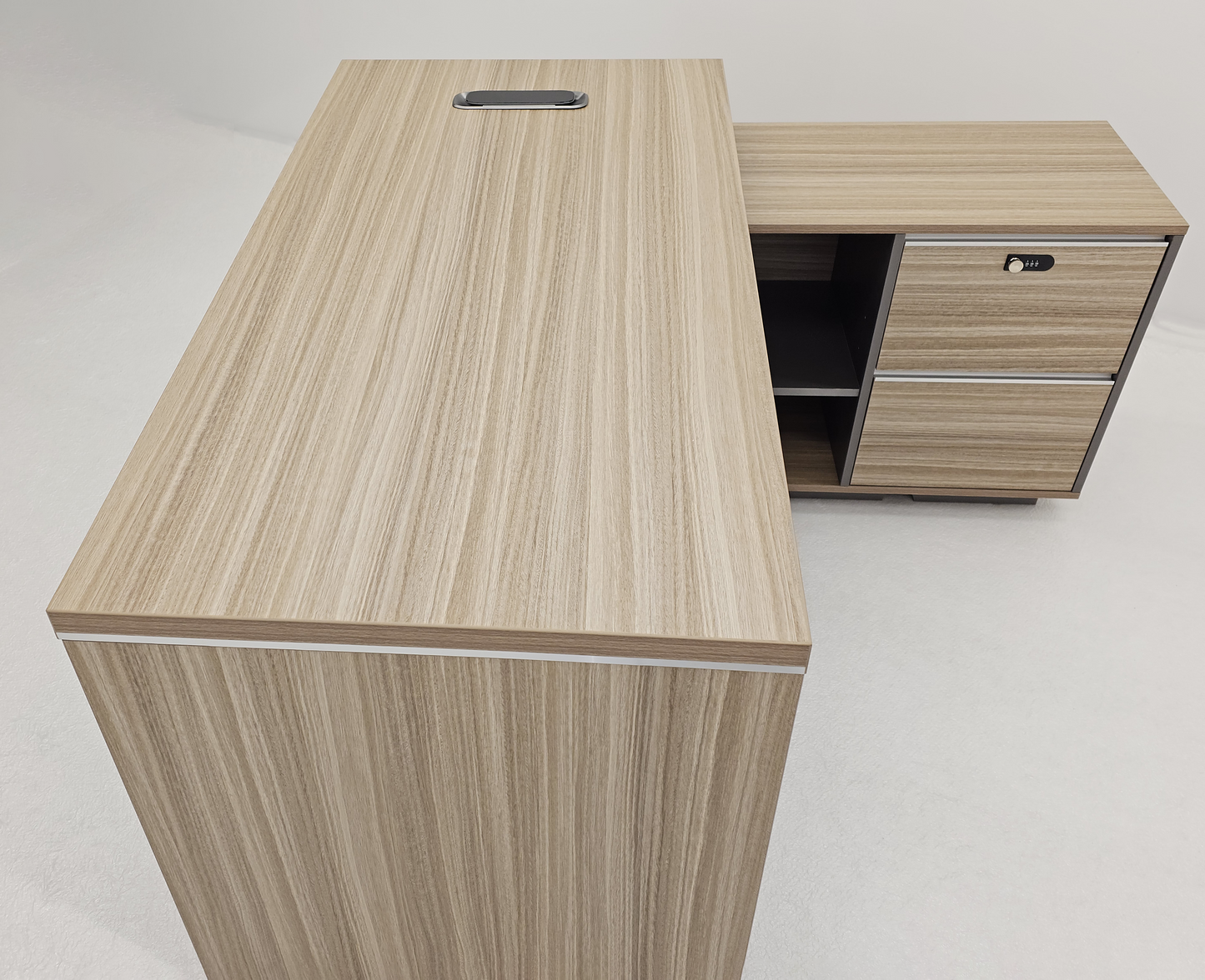Modern Home Golden Oak Corner Executive Office Desk with Integrated Storage - 1400mm - PM02-D01-14