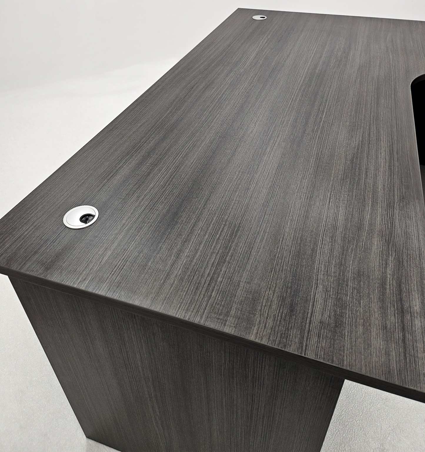 Modern Right Hand Grey Oak Home Office Desk - 1600mm or 1800mm - DG-D01-R