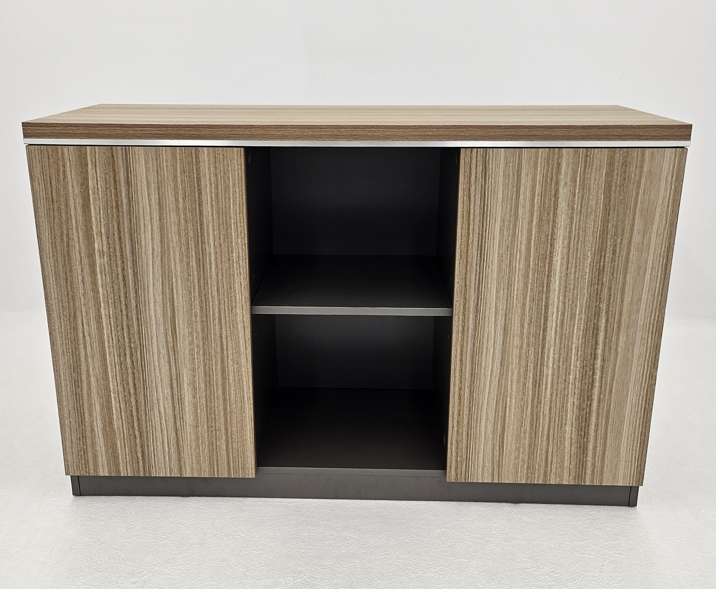 Modern Executive Golden Oak Open Storage Cupboard - 1200mm - PM02-S0312