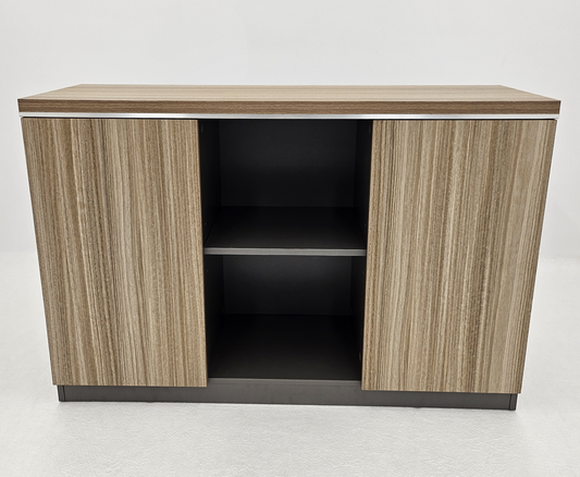Modern Executive Golden Oak Open Storage Cupboard - 1200mm - PM02-S0312