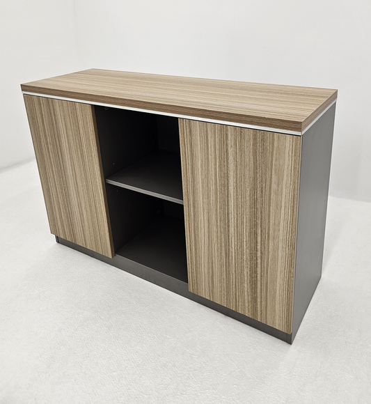 Modern Executive Golden Oak Open Storage Cupboard - 1200mm - PM02-S0312